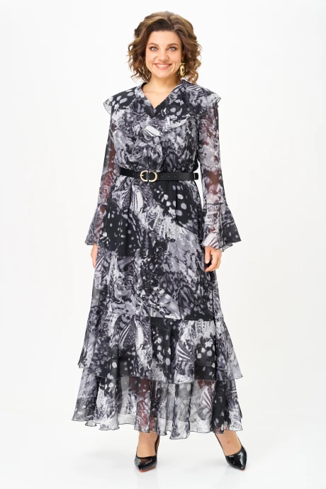 Платье Anastasia Mak 1280 серый+черный мультиколор #1