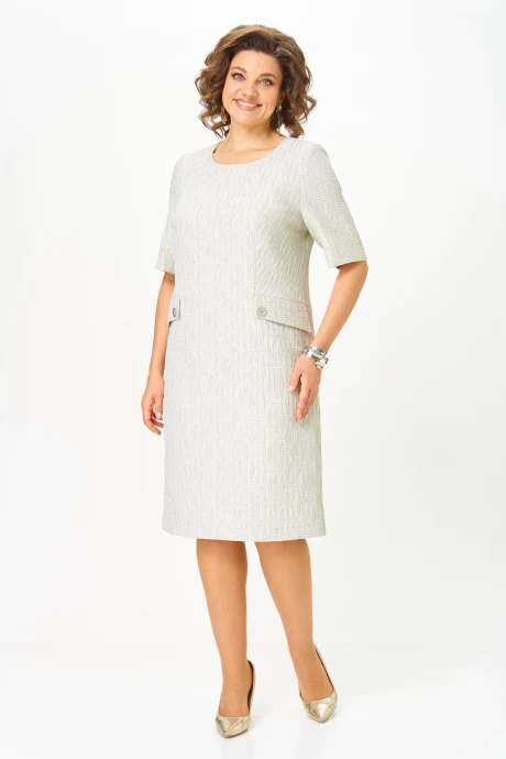 Платье СлавияЭлит М563 однотон с люрексом #1