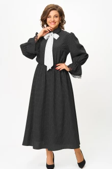 Платье ANDINA CITY 8039-25 чёрный_в_горох