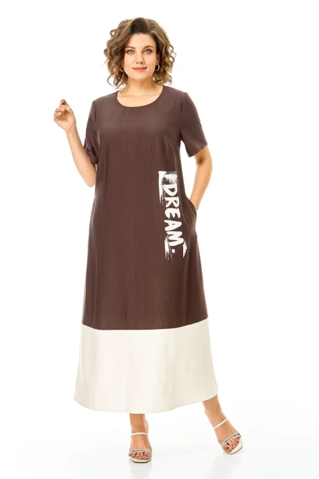 Платье Vi Oro 1252 шоколад+молоко #1