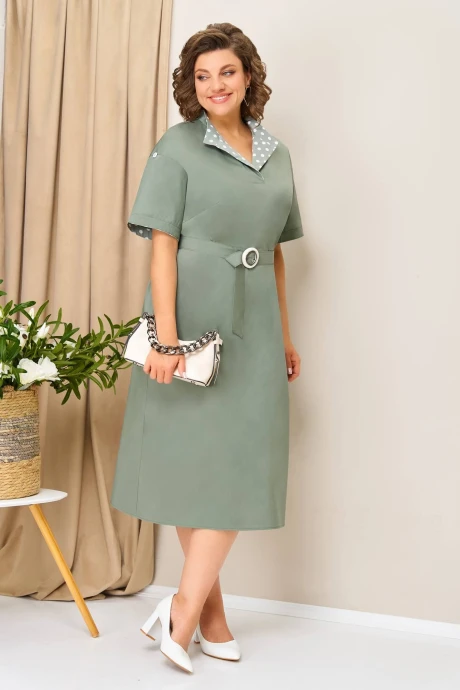 Платье VOLNA 1419 хаки #1