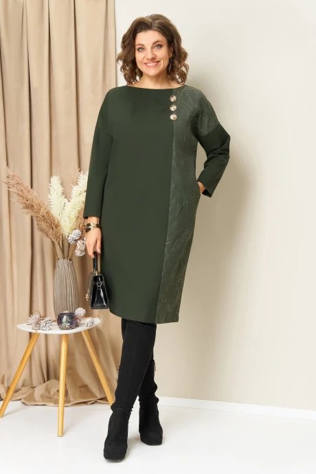 Платье VOLNA 1452 олива #1