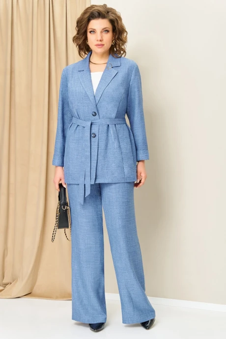 Брючный костюм VOLNA 1407 голубой #1