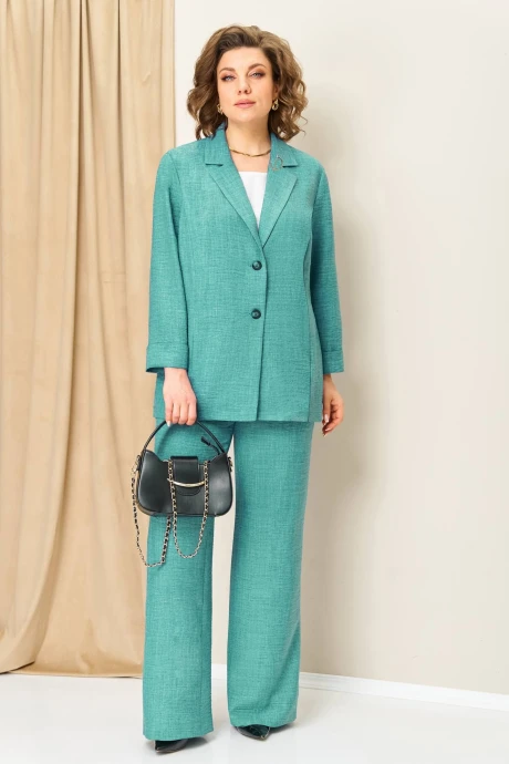 Брючный костюм VOLNA 1407 бирюзовый #1