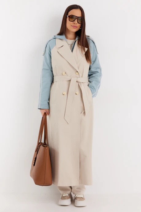 Тренч Магия Моды 2689 беж+ шалфей #1