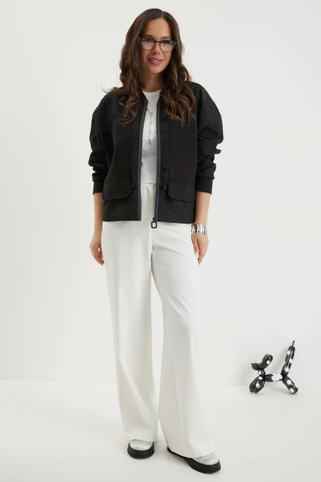 Брючный костюм Магия Моды 2696 черный, молочный двойка #1