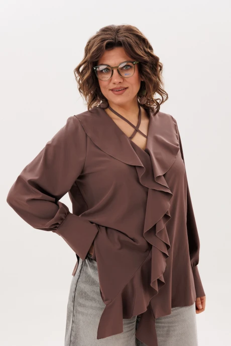 Блузка Anelli 1679 молочный шоколад #1