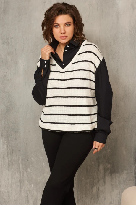 Джемпер (кофта) *Распродажа BegiModa 4114 черно-белый #1