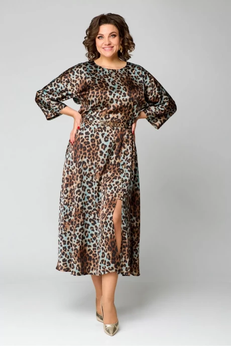 Платье *Распродажа Danaida 2131 изумруд леопард #1