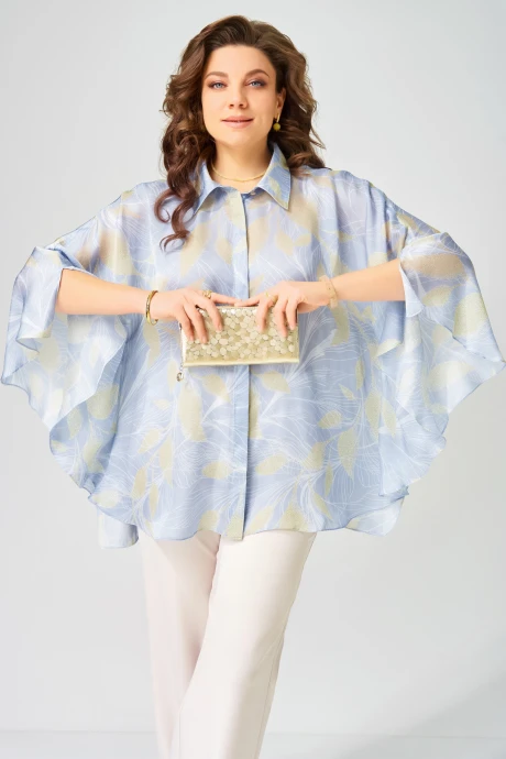 Блузка FITA 203412 бежево-голубой #1