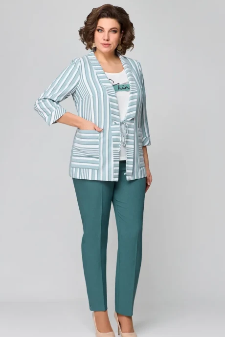 Брючный костюм Мишель Стиль 1133-3 изумруд тройка #1