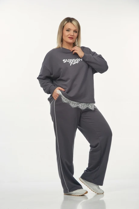 Брючный костюм OVERYOU М239 графит двойка #1