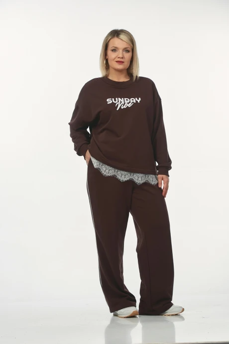 Брючный костюм OVERYOU М239/1 шоколад двойка #1