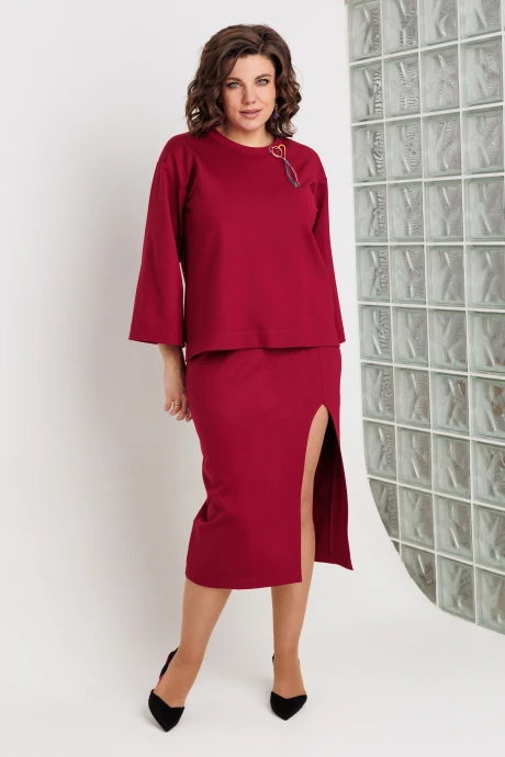 Юбочный костюм BegiModa 3105 Бордо #1