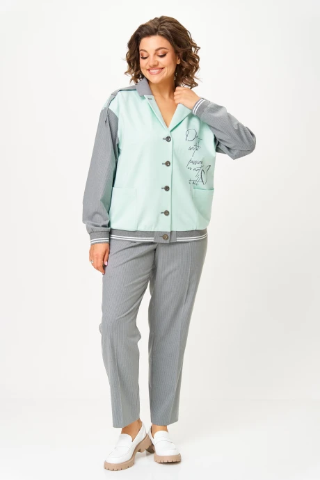 Брючный костюм AIRA style 24231 мятно-серый двойка #1