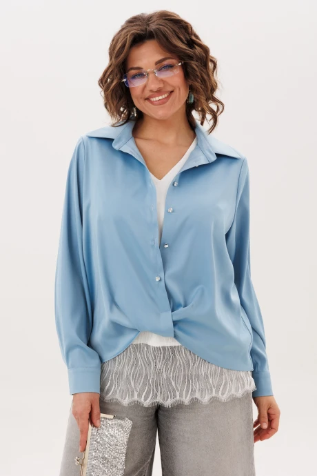 Блузка Anelli 1663 голубая лагуна #1