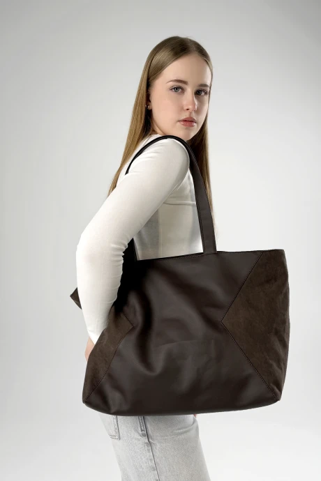 Сумка MT.Style 4816131717443 MALTA2brown-velour_коричневый_экокожа + велюр #1