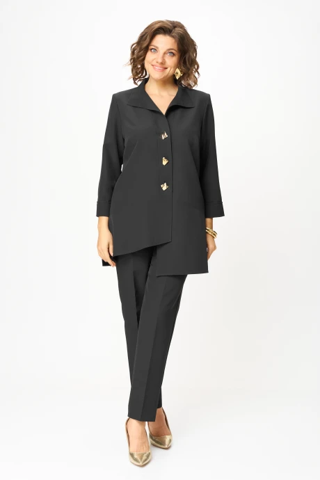 Брючный костюм *Распродажа Vilena Fashion 1110 черный двойка #1