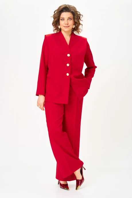 Брючный костюм Vilena Fashion 1138 красный двойка #1