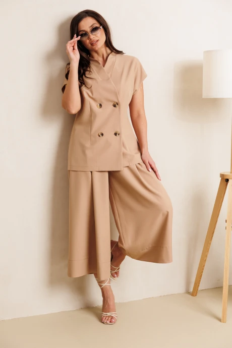 Брючный костюм Anastasia 1330 бежевый двойка #1