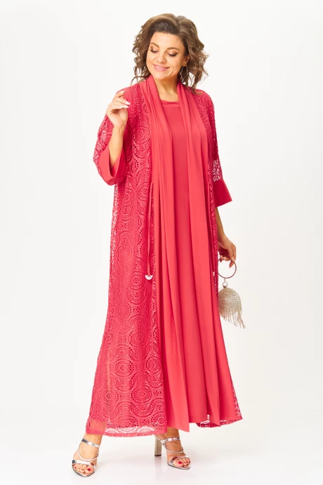 Костюм с платьем *Распродажа Michel Chic 1417 коралл двойка #1