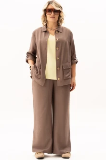 Брючный костюм Algranda 4143 Коричневый, Лимонный тройка