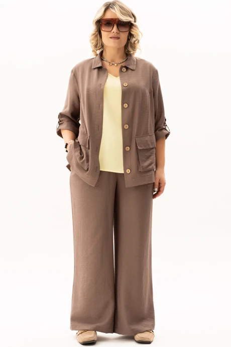 Брючный костюм Algranda 4143 Коричневый, Лимонный тройка #1