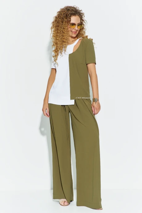 Брючный костюм Euromoda 694 хаки #1