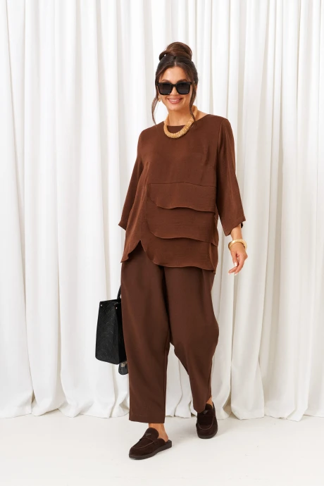 Брючный костюм Beautiful&Free 6429 шоколад двойка #1