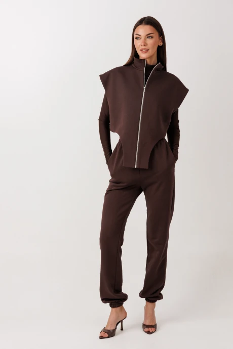 Брючный костюм V&N Fashion 1130 коричневый тройка #1