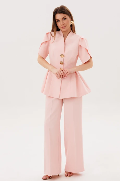 Брючный костюм AmberaStyle 2156 пудра двойка #1