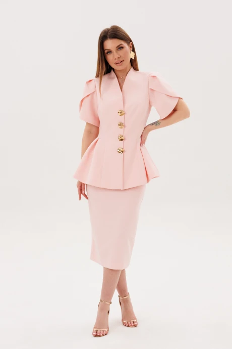 Юбочный костюм AmberaStyle 2157 пудра двойка #1