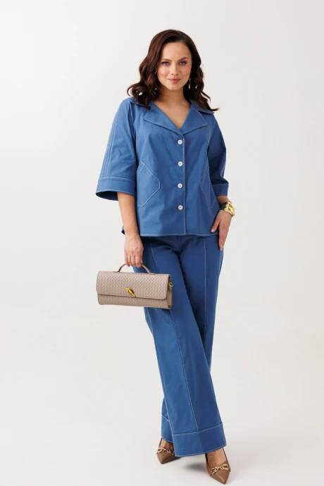 Брючный костюм Мублиз 329 синий #1