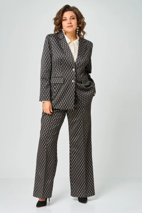 Жакет (пиджак) ANDINA CITY 4020-26 чёрный_с_бежевым #1