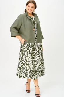 Костюм с платьем SOVA 11324 хаки двойка