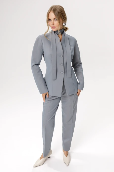 Брючный костюм PiRS 6290 серо-голубой_с_бежевым_меланжем двойка #1