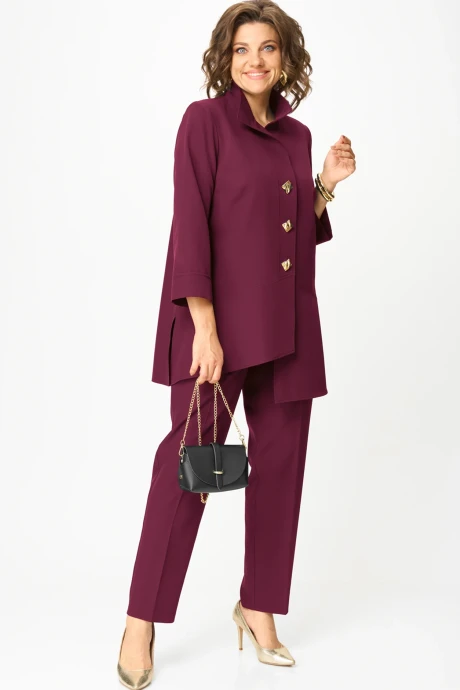 Брючный костюм *Распродажа Vilena Fashion 1110 винный двойка #1