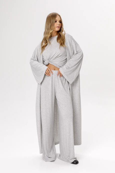 Брючный костюм PiRS 6545 серый_меланж тройка #1