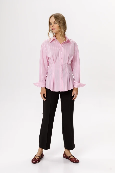 Брючный костюм PiRS 6555 розовый + черный двойка #1