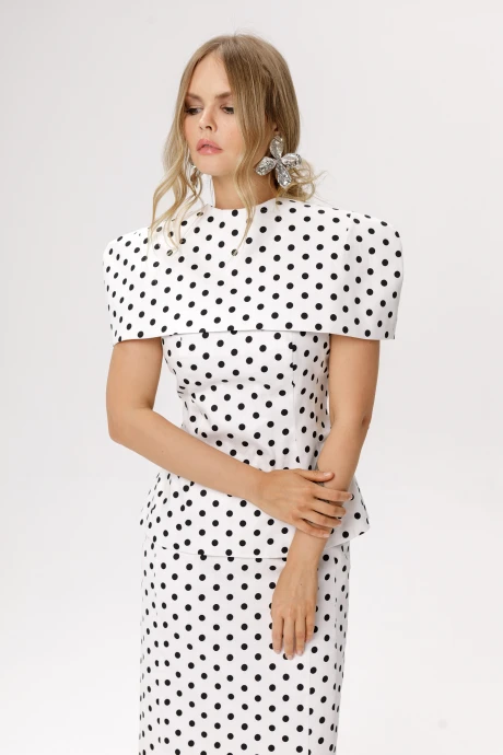 Блузка PiRS 6609 горохи_на_белом_фоне #1