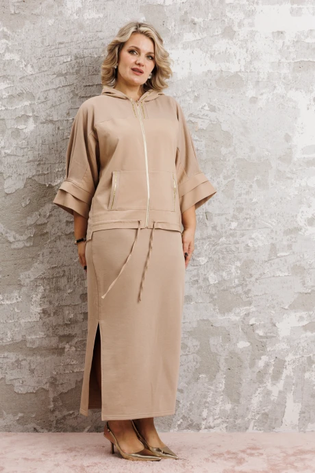 Юбочный костюм Anastasia 1224.1 бежевый двойка #1