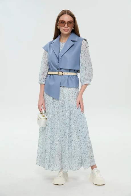 Костюм с платьем NikVa 1037-2 небесный двойка #1