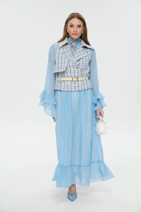 Костюм с платьем NikVa 1041-1 небесно-синий двойка #1
