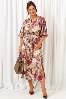 Платье Beautiful&Free 6412 бежево-бордовый