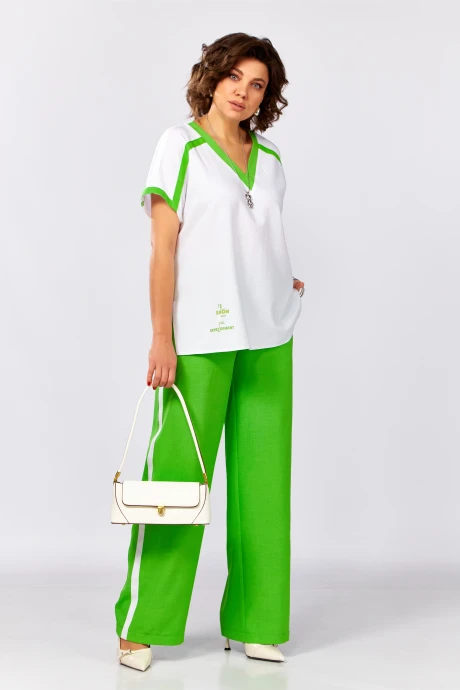 Брючный костюм Lady Secret 25210 белый+лайм двойка #1