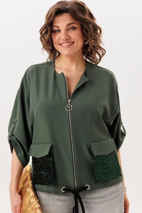 Кардиган Anelli 1788 оливковое сияние #1