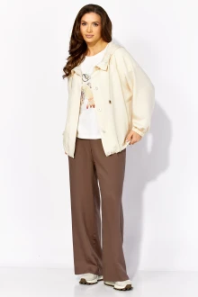 Брючный костюм TAiER 1431 молочный, шоколад тройка