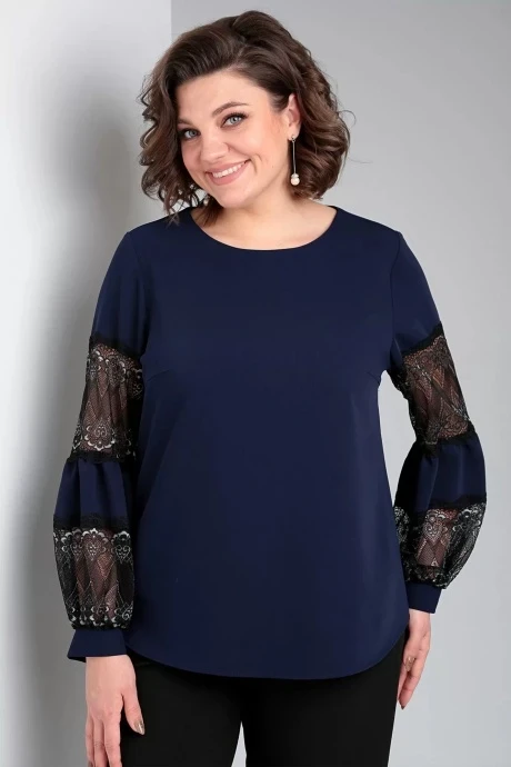 Блузка *Распродажа Таир-Гранд 62370 синий #1