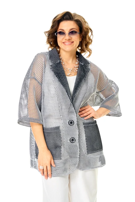 Жакет (пиджак) Anastasia 1349 молочно-графитовый #1