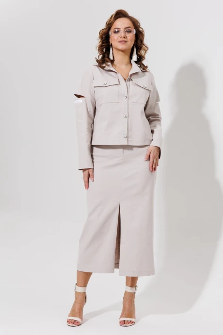 Юбочный костюм Галеан-стиль 966.1 бежевый двойка #1